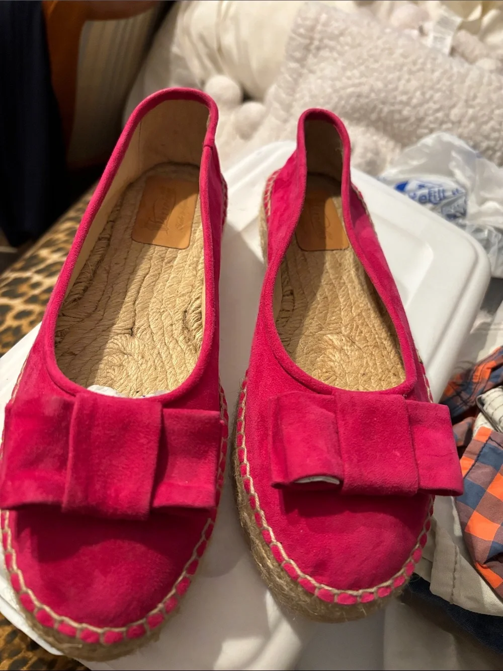 Virreirna 1958 Women's Fuchsia Bow Espadrille Flats